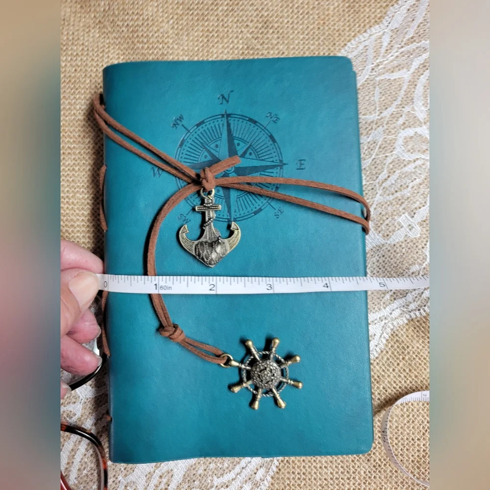 Faux leather blank journal teal color 7×5